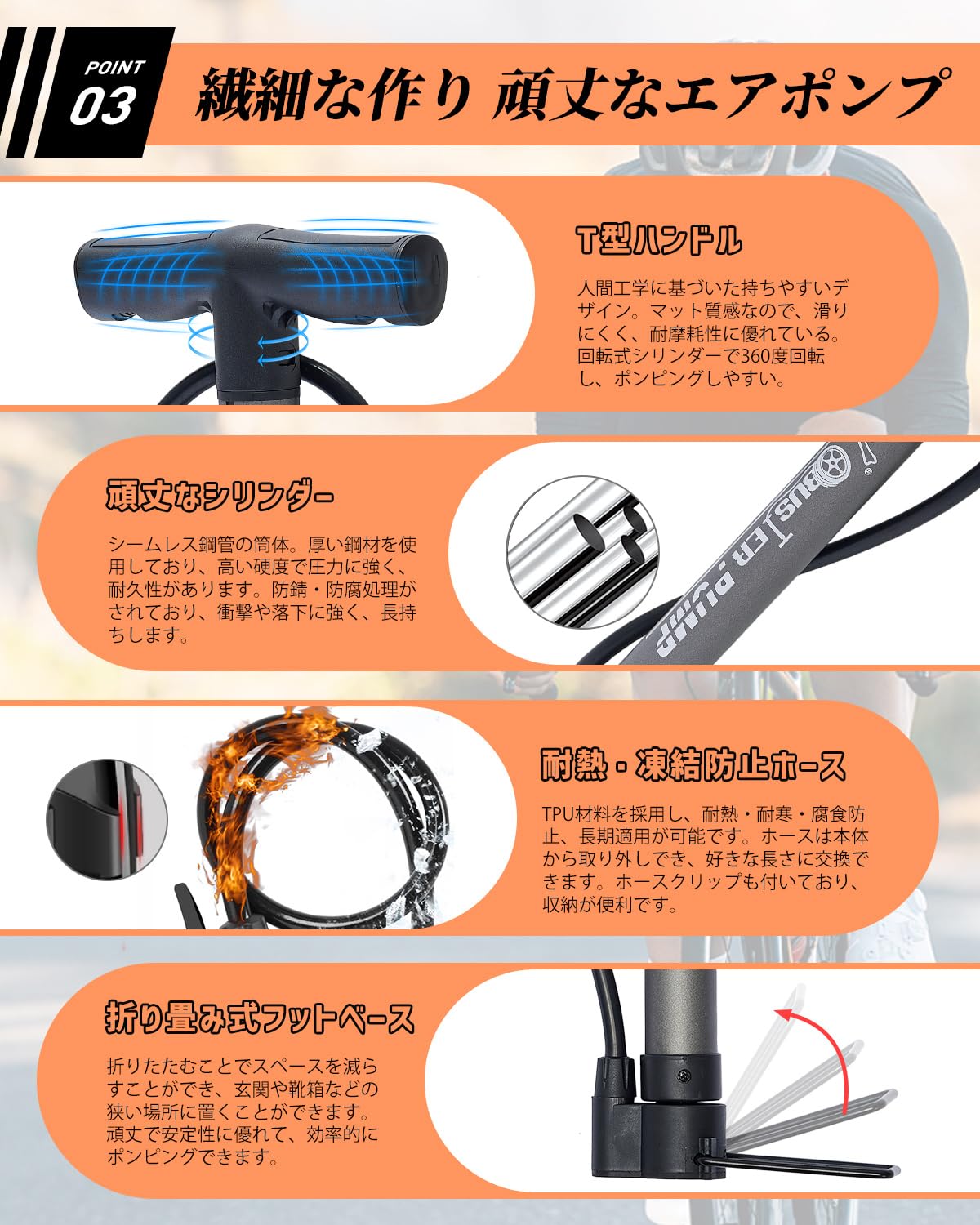 Amazon | [wowlomo] 自転車 空気入れ フロアポンプ 仏式/米式/英